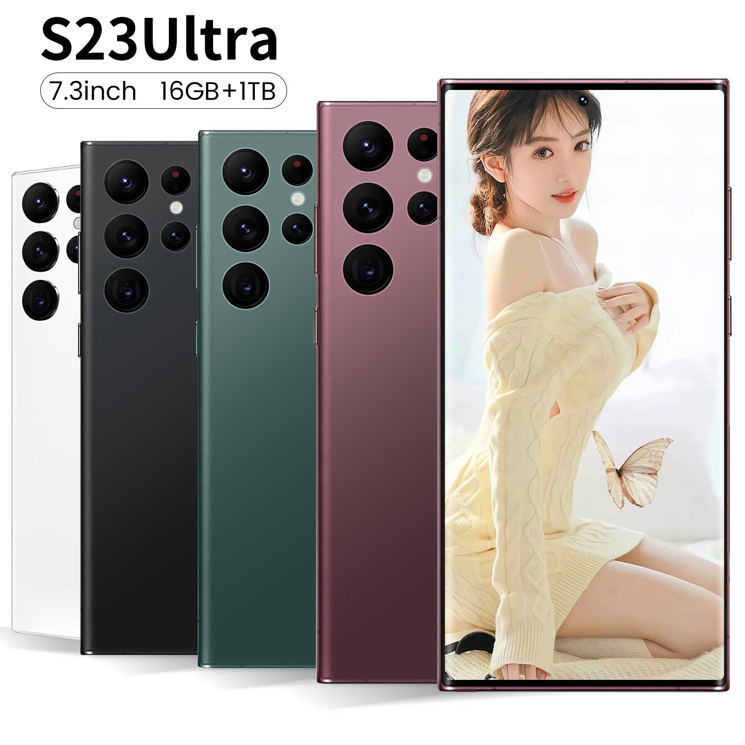 Smartphone2023 New Phone S23 Ultra 16gb+1tb 5g 7.2-inch Mtk6889 48mp 108mp With Built-in Pen Android 12 Smartphonemate60